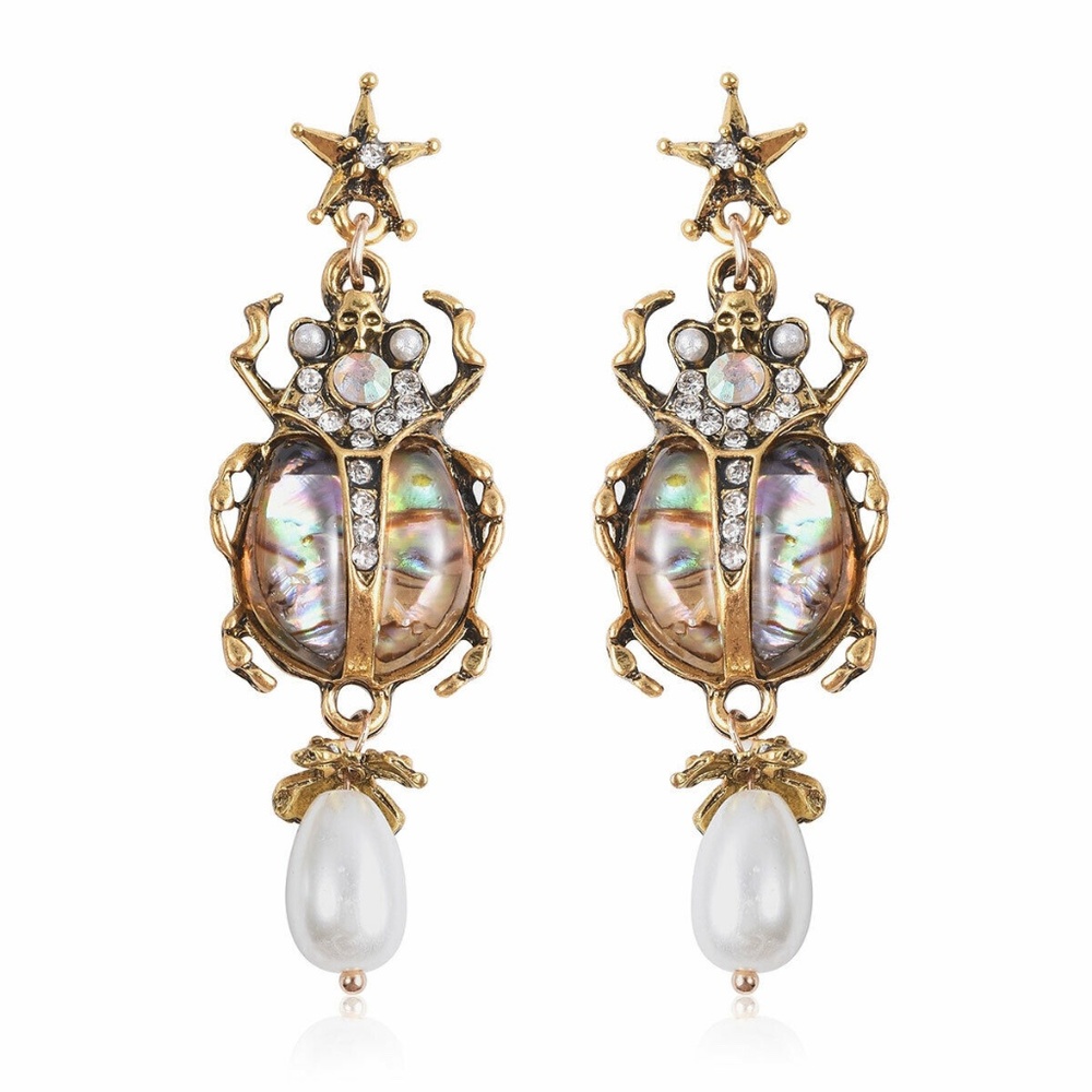 Beetle n Skull Earrings